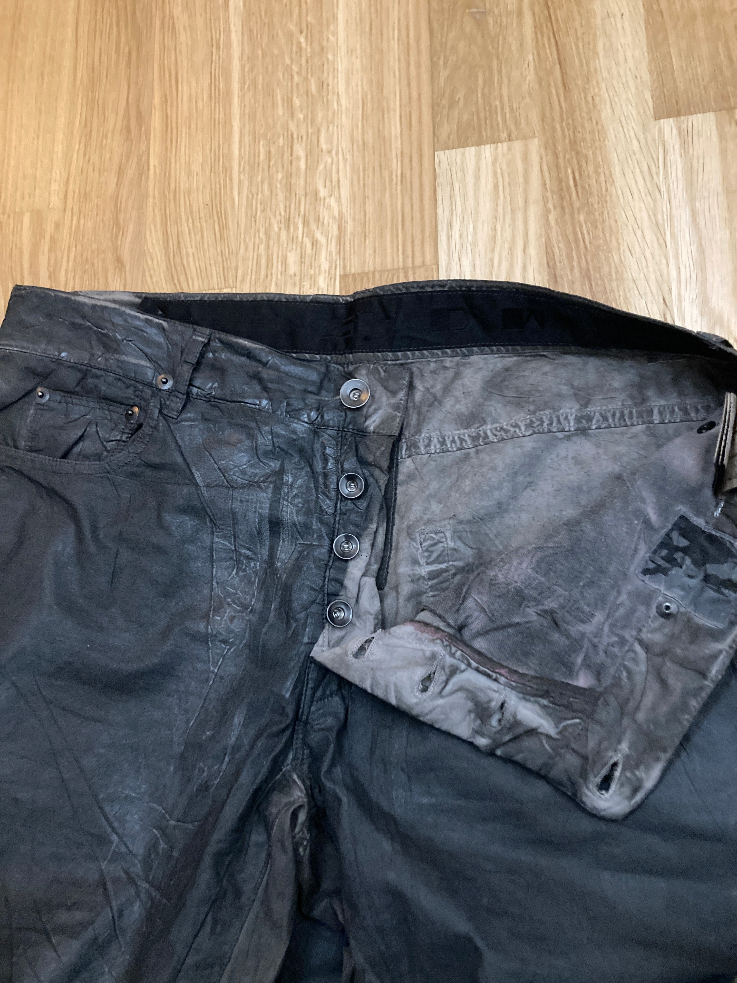 F/W 11 "LIMO" Waxed Mud Cloth Denim Jeans Rick Owens US32/M