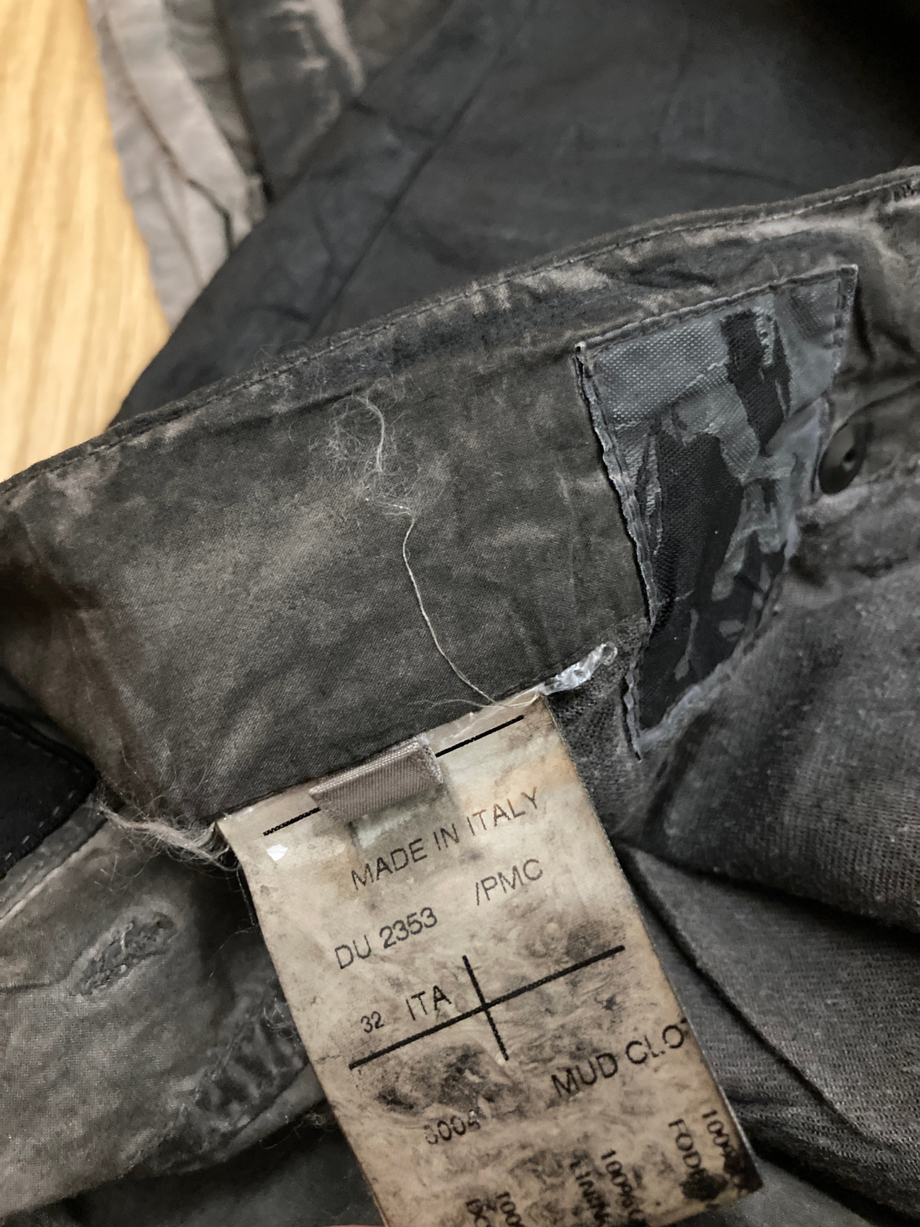 F/W 11 "LIMO" Waxed Mud Cloth Denim Jeans Rick Owens US32/M