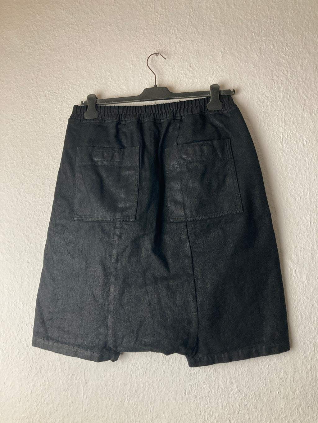 F/W 12 "MOUNTAIN" Waxed "Black Vintage" Pod Shorts Rick Owens M