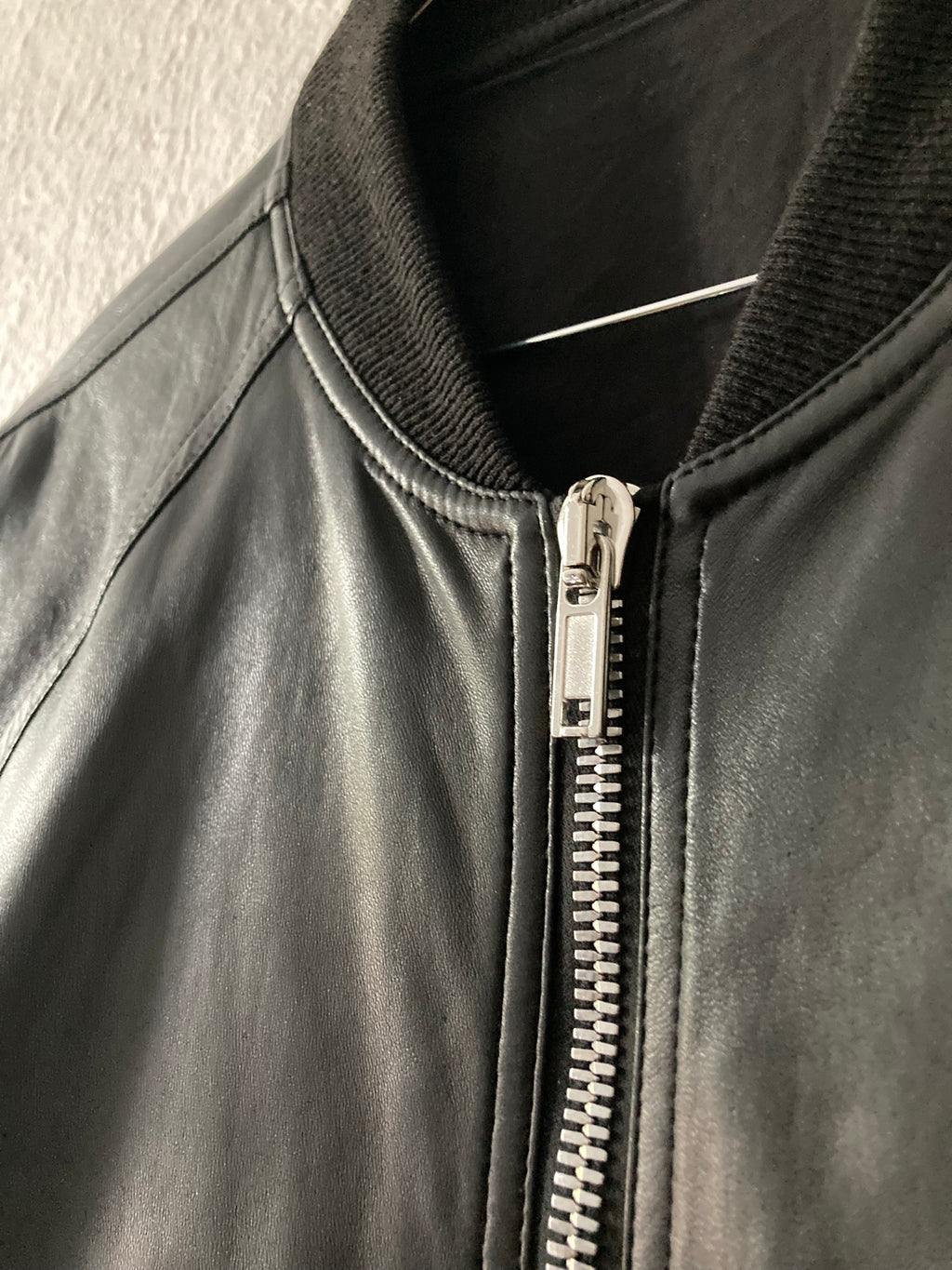 F/W 17 “GLITTER” Lamb Leather Bomber Jacket in Black