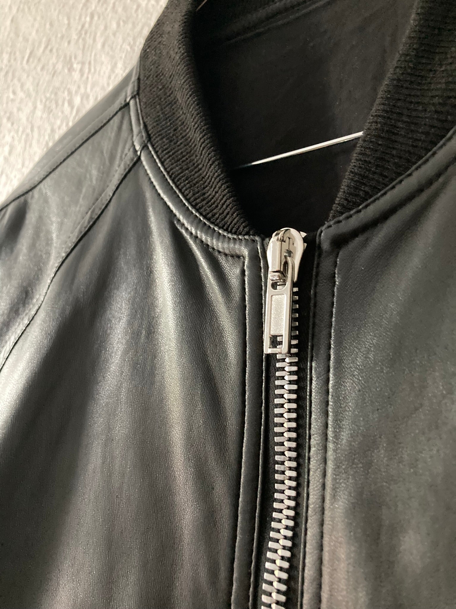 F/W 17 “GLITTER” Lamb Leather Bomber Jacket in Black
