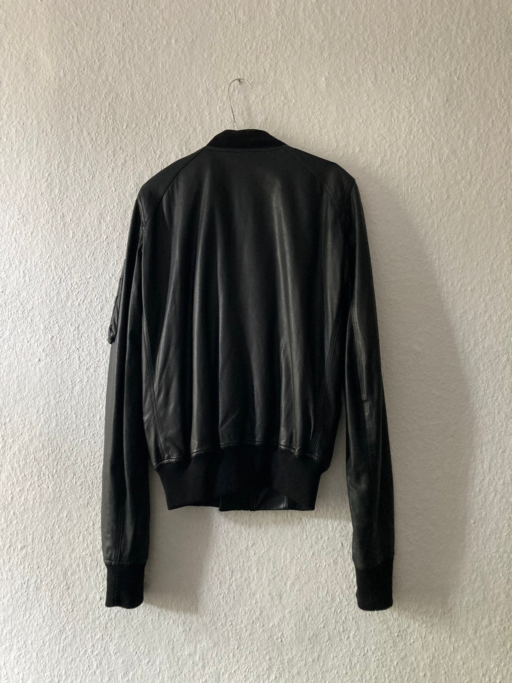 F/W 17 “GLITTER” Lamb Leather Bomber Jacket in Black