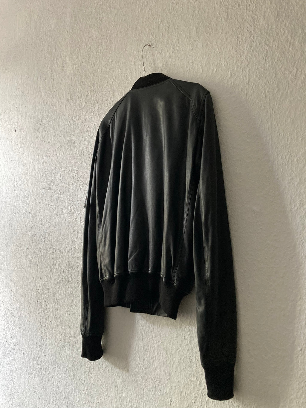 F/W 17 “GLITTER” Lamb Leather Bomber Jacket in Black