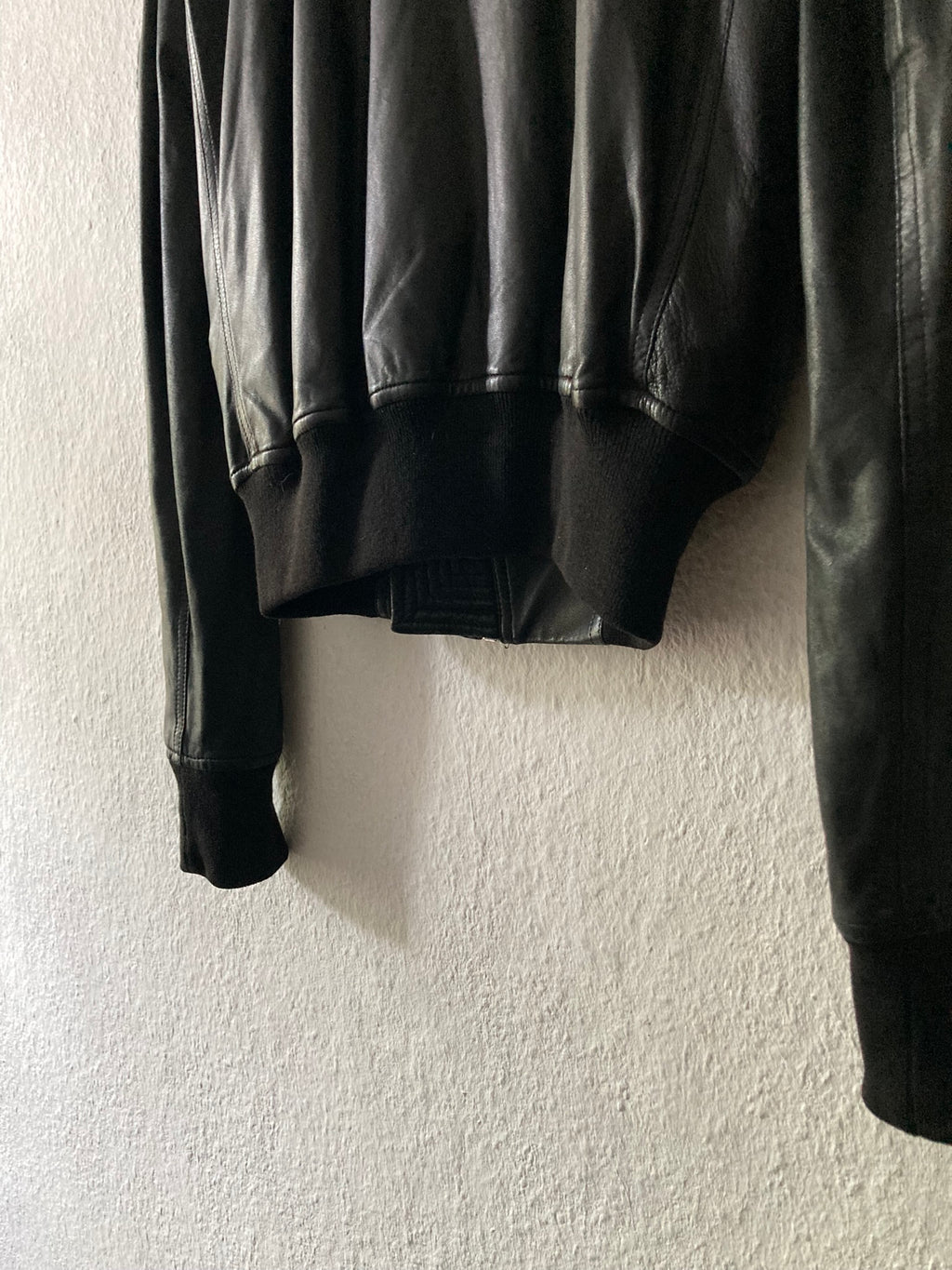 F/W 17 “GLITTER” Lamb Leather Bomber Jacket in Black