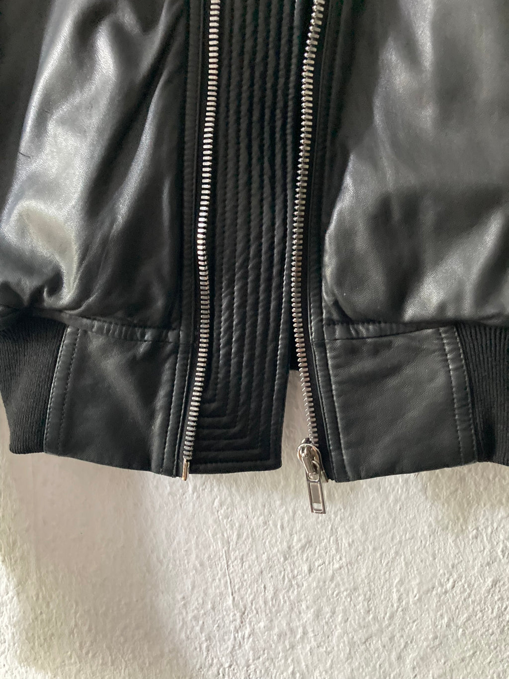 F/W 17 “GLITTER” Lamb Leather Bomber Jacket in Black
