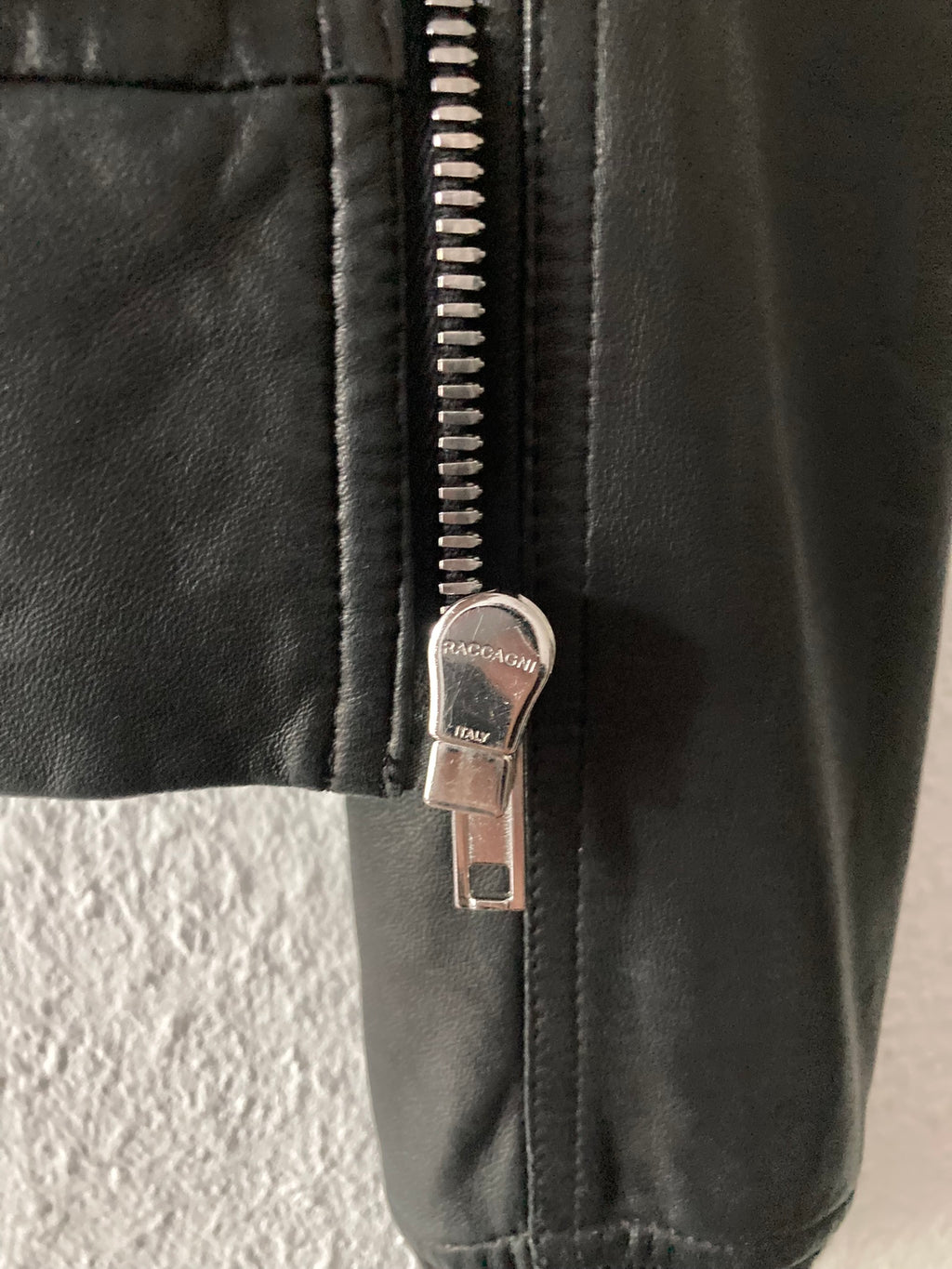 F/W 17 “GLITTER” Lamb Leather Bomber Jacket in Black