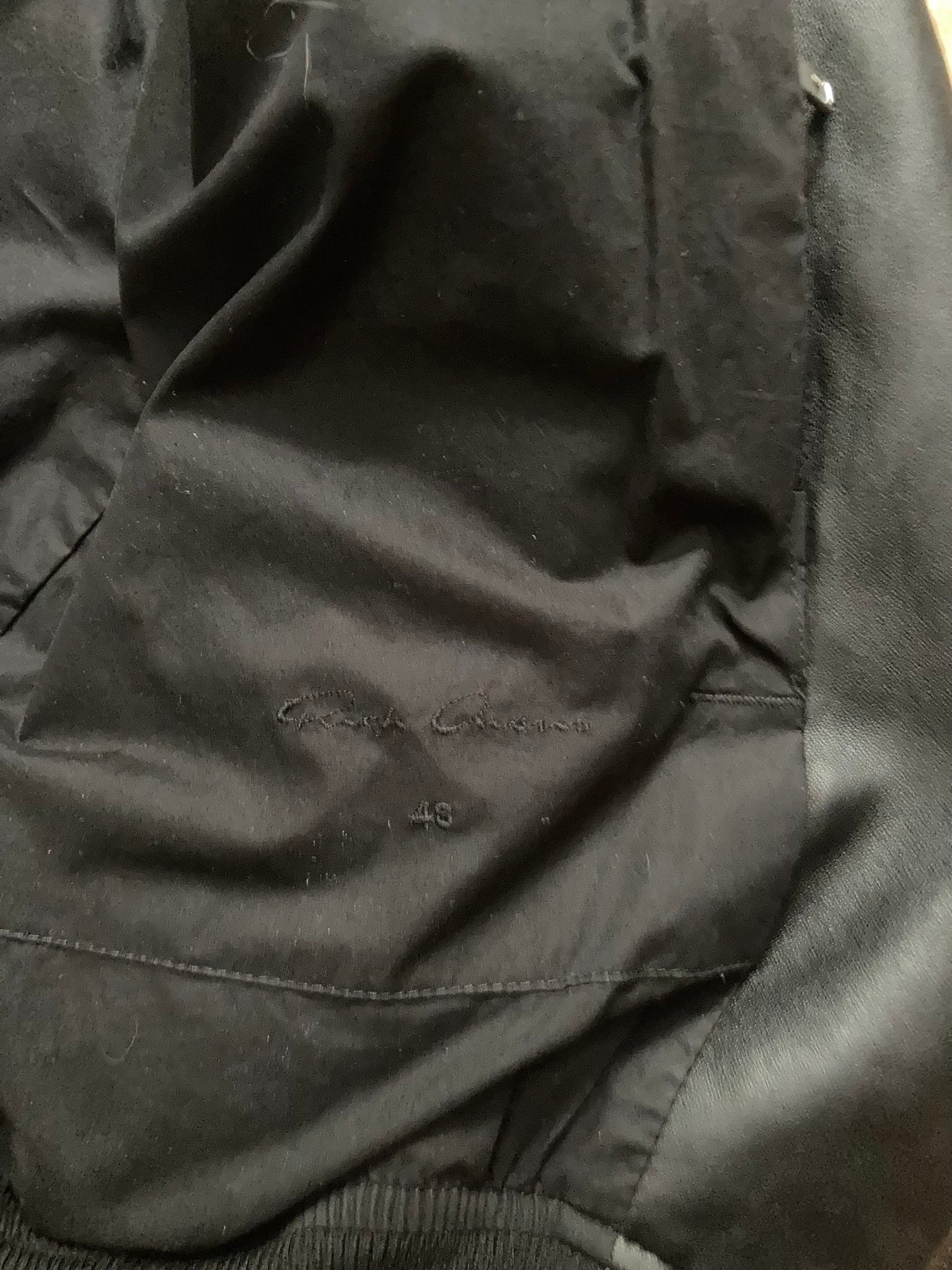 F/W 17 “GLITTER” Lamb Leather Bomber Jacket in Black