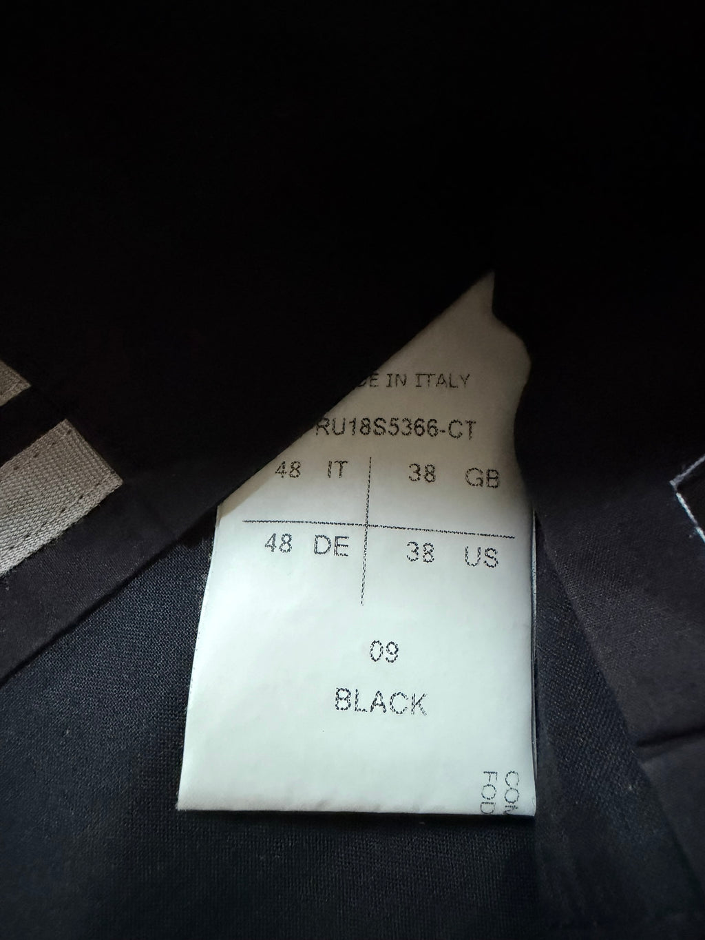 S/S 18 "DIRT" Sample Cotton & Viscose Runway Viscontis Rick Owens IT48/M