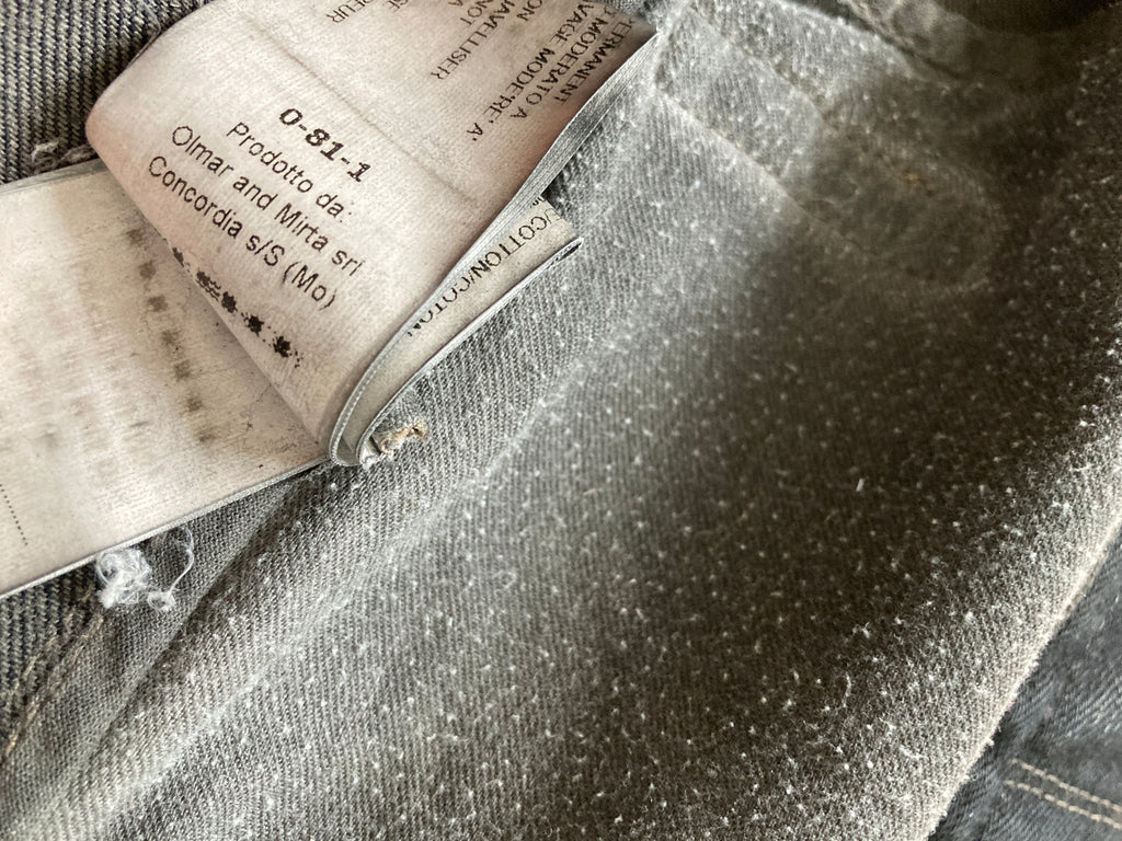 S/S 14 "VICIOUS" Waxed Black Mineral Leather Denim Jacket M
