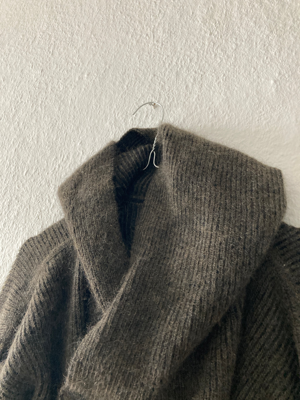 F/W 19 "LARRY" Hooded Mohair & Wool Knit Jacket Rick Owens L