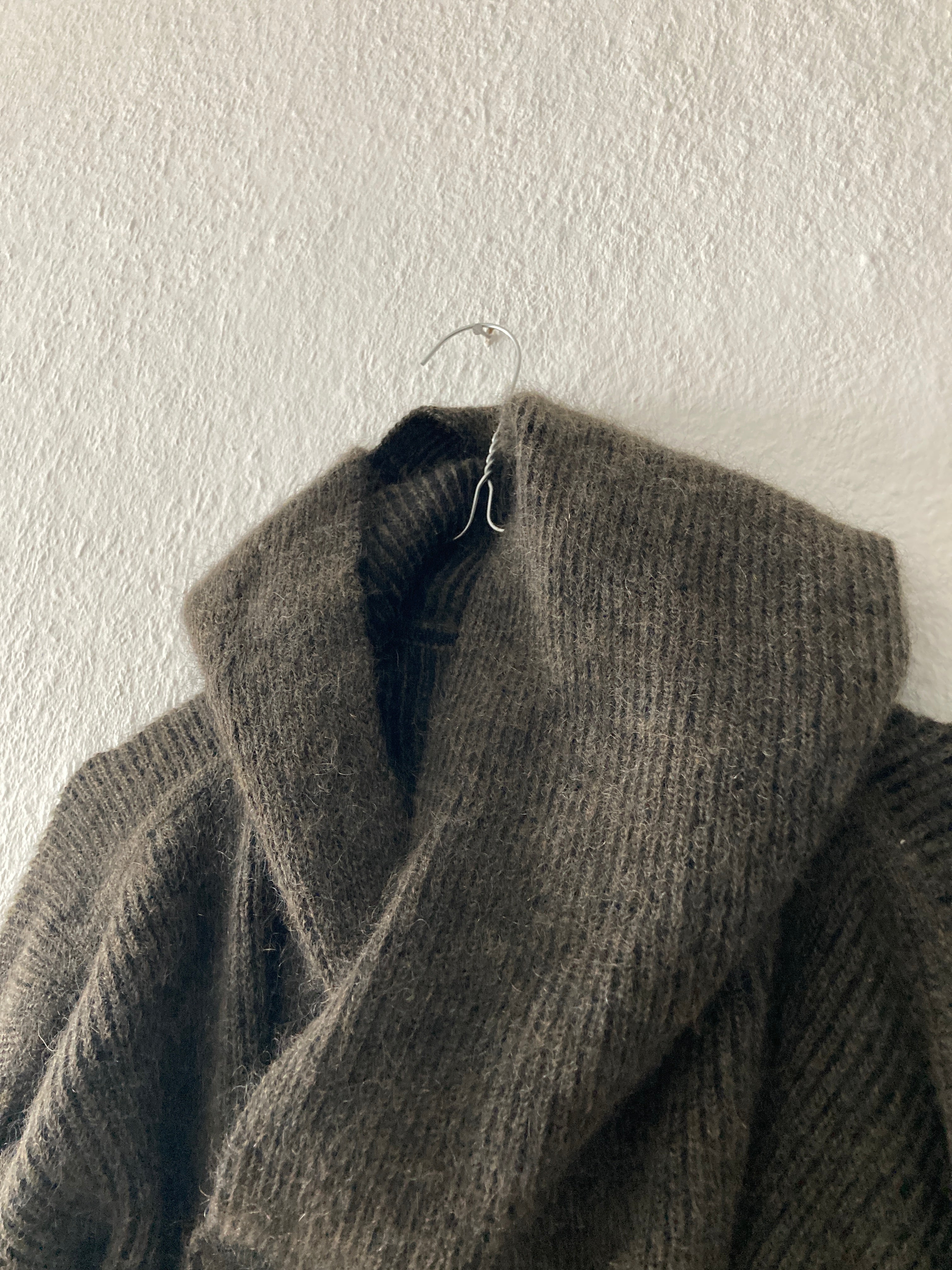 F/W 19 "LARRY" Hooded Mohair & Wool Knit Jacket Rick Owens L