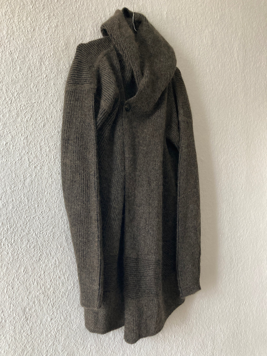 F/W 19 "LARRY" Hooded Mohair & Wool Knit Jacket Rick Owens L