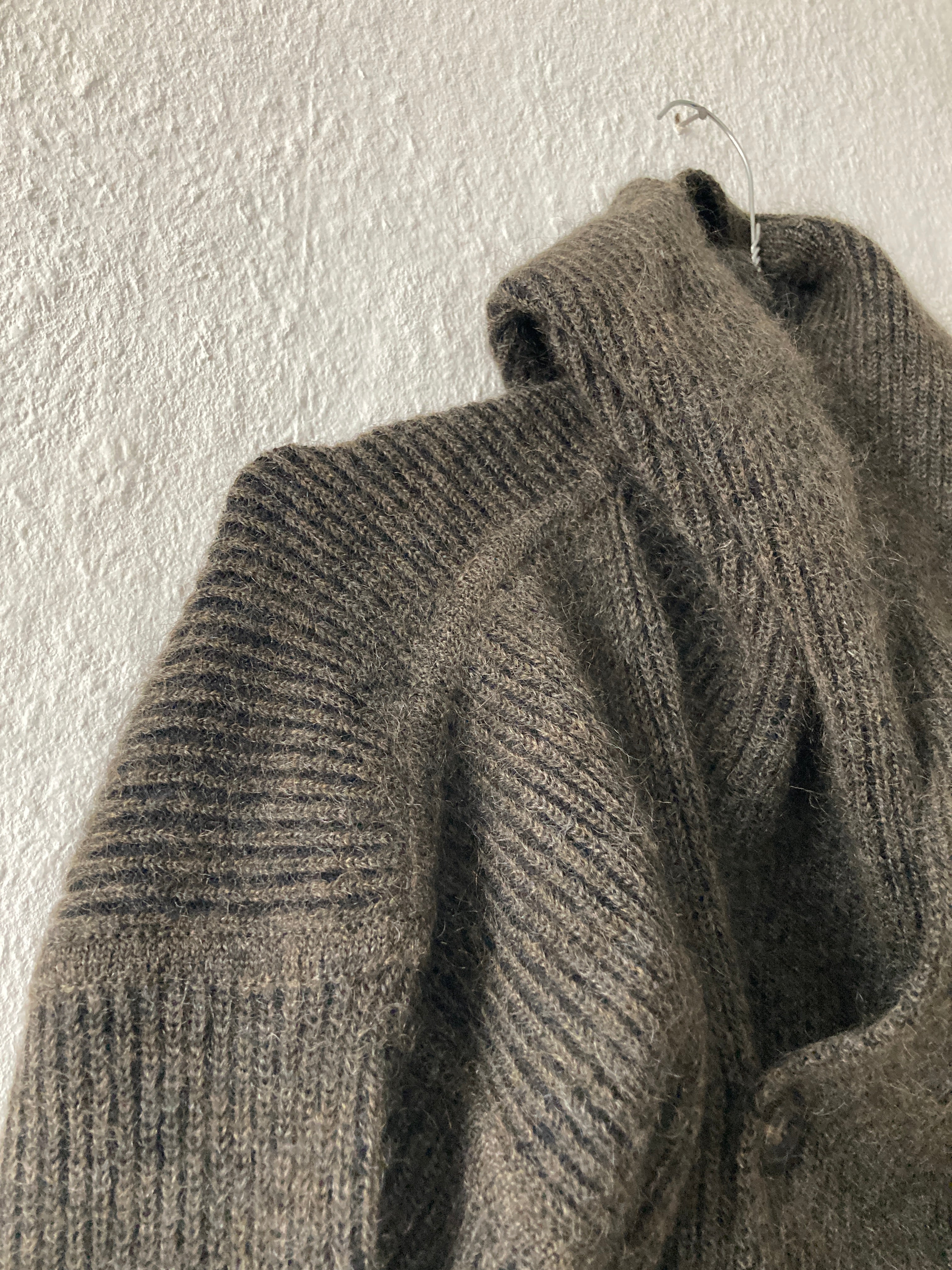 F/W 19 "LARRY" Hooded Mohair & Wool Knit Jacket Rick Owens L