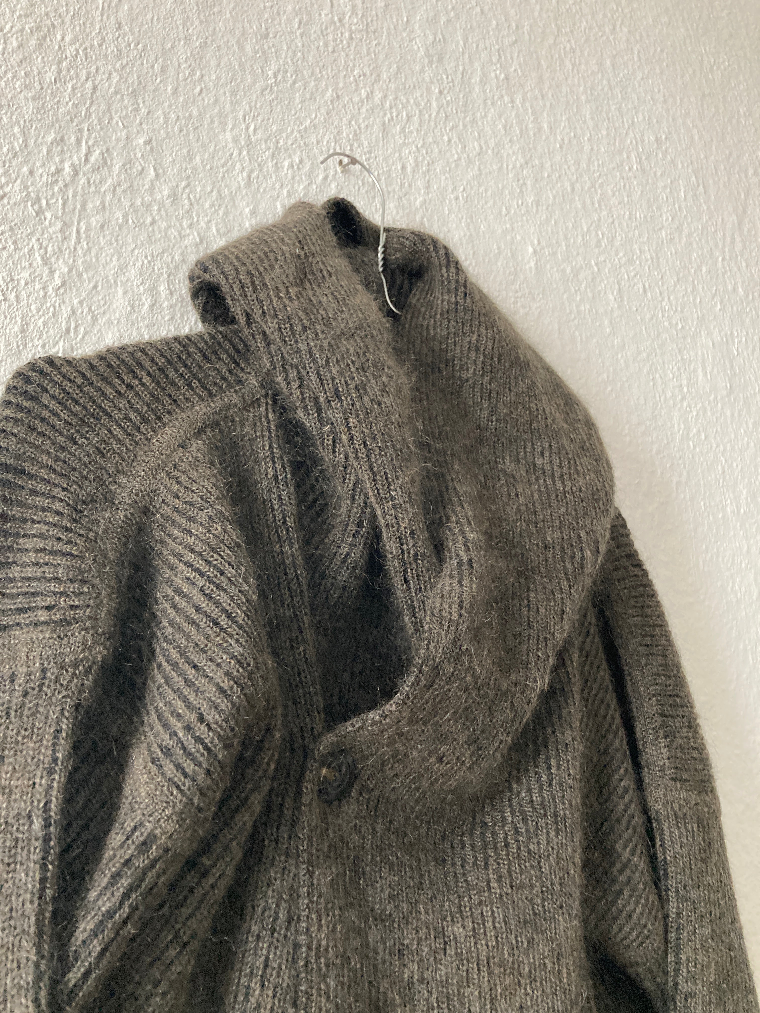 F/W 19 "LARRY" Hooded Mohair & Wool Knit Jacket Rick Owens L