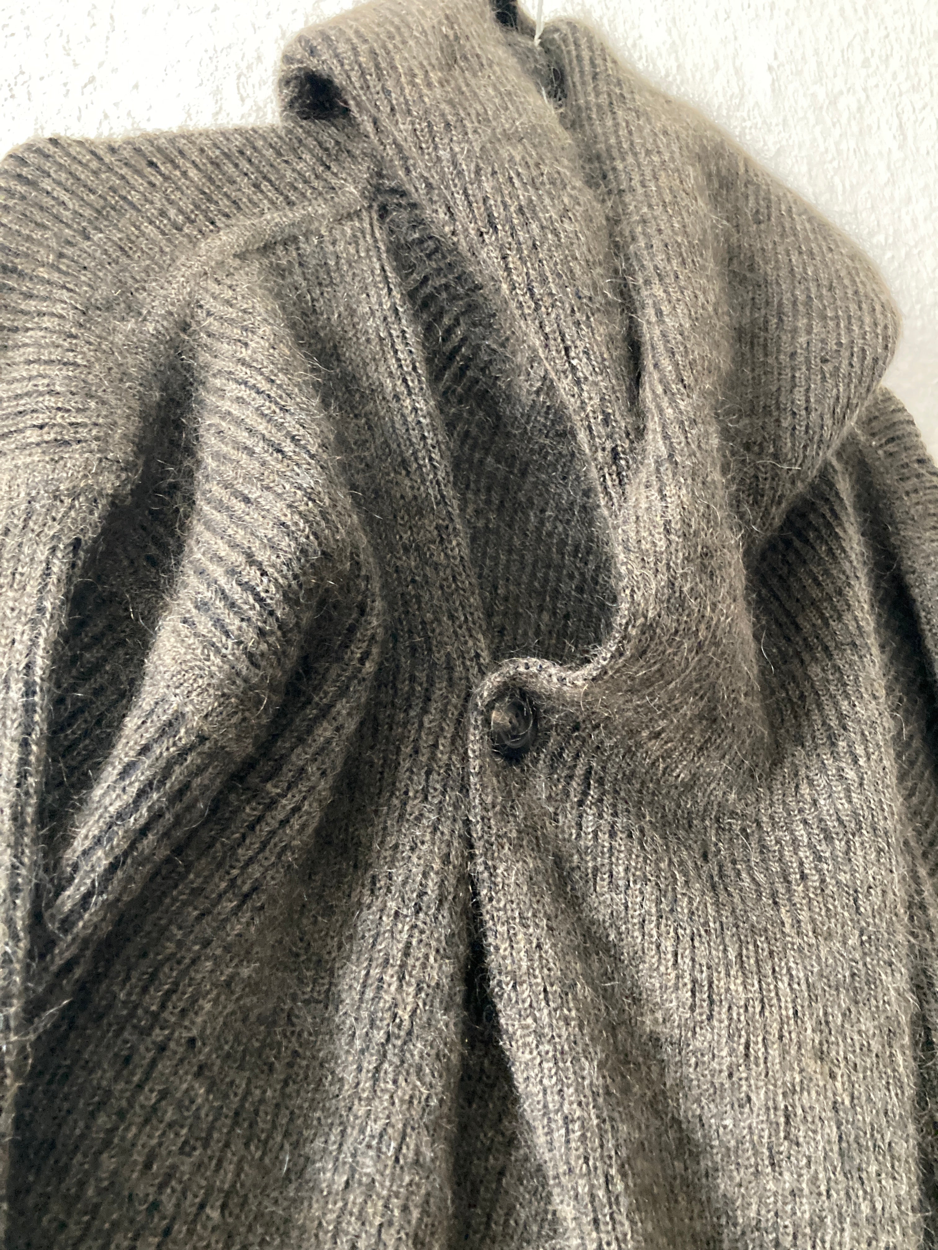 F/W 19 "LARRY" Hooded Mohair & Wool Knit Jacket Rick Owens L