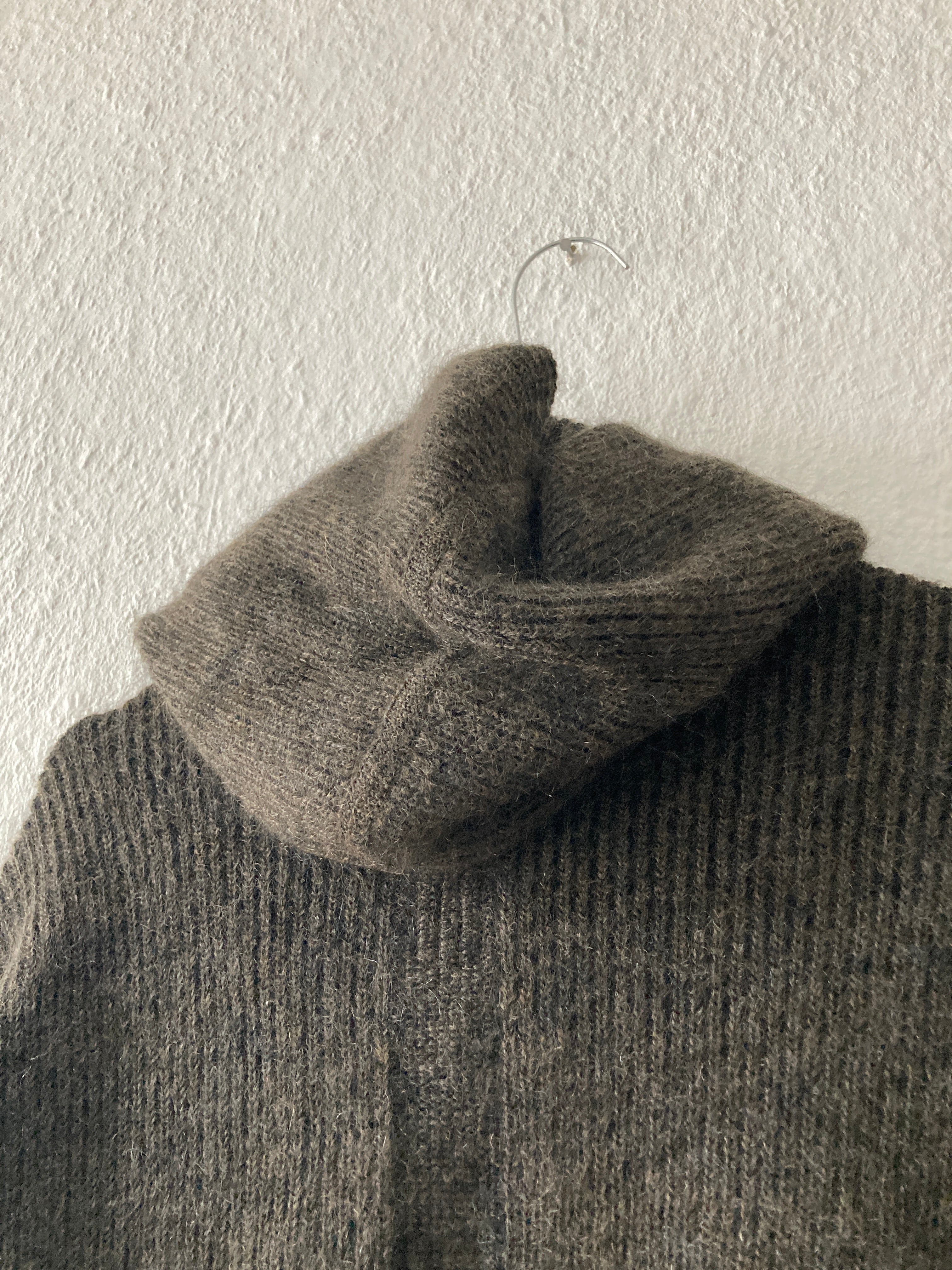 F/W 19 "LARRY" Hooded Mohair & Wool Knit Jacket Rick Owens L