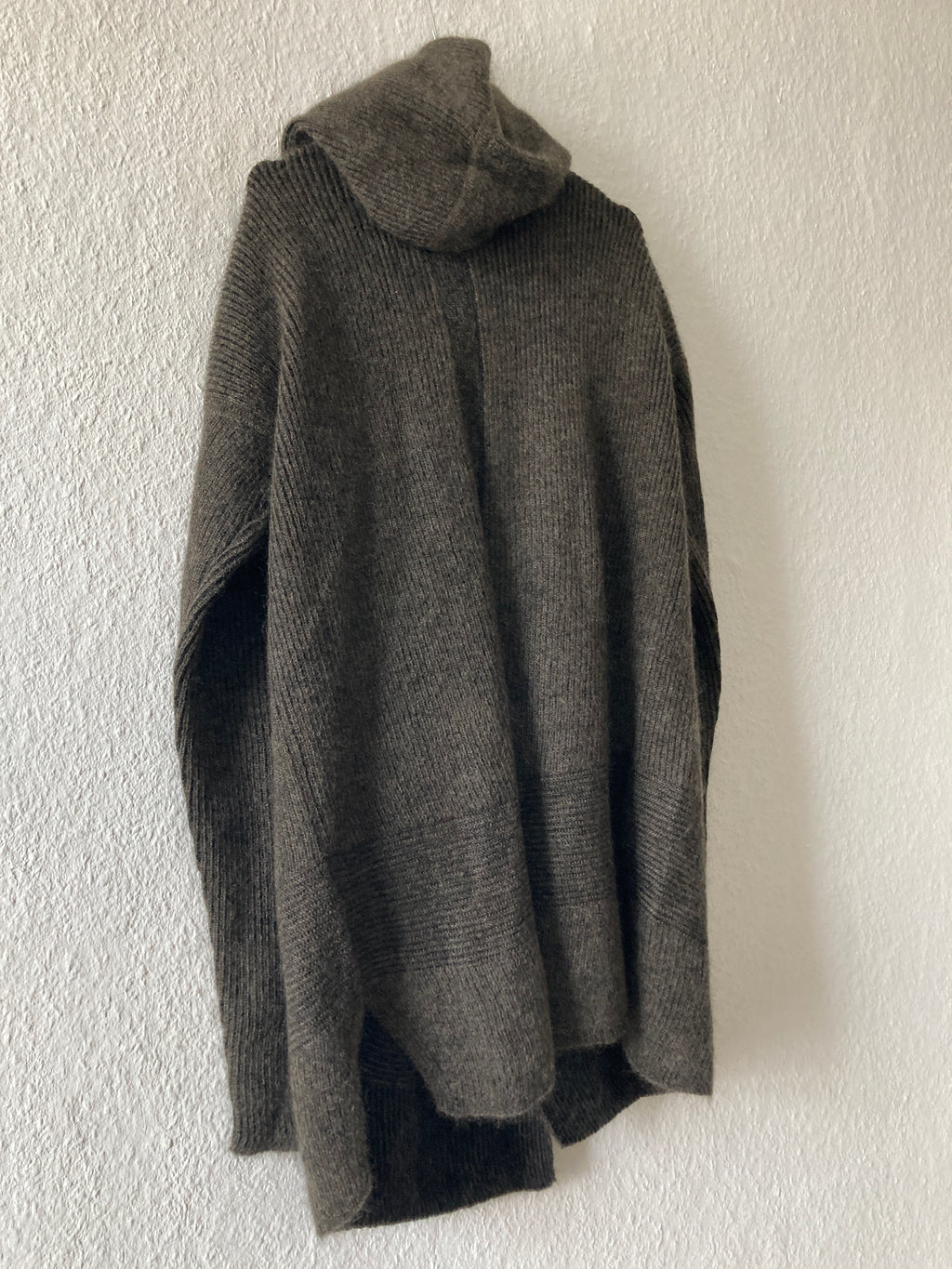 F/W 19 "LARRY" Hooded Mohair & Wool Knit Jacket Rick Owens L
