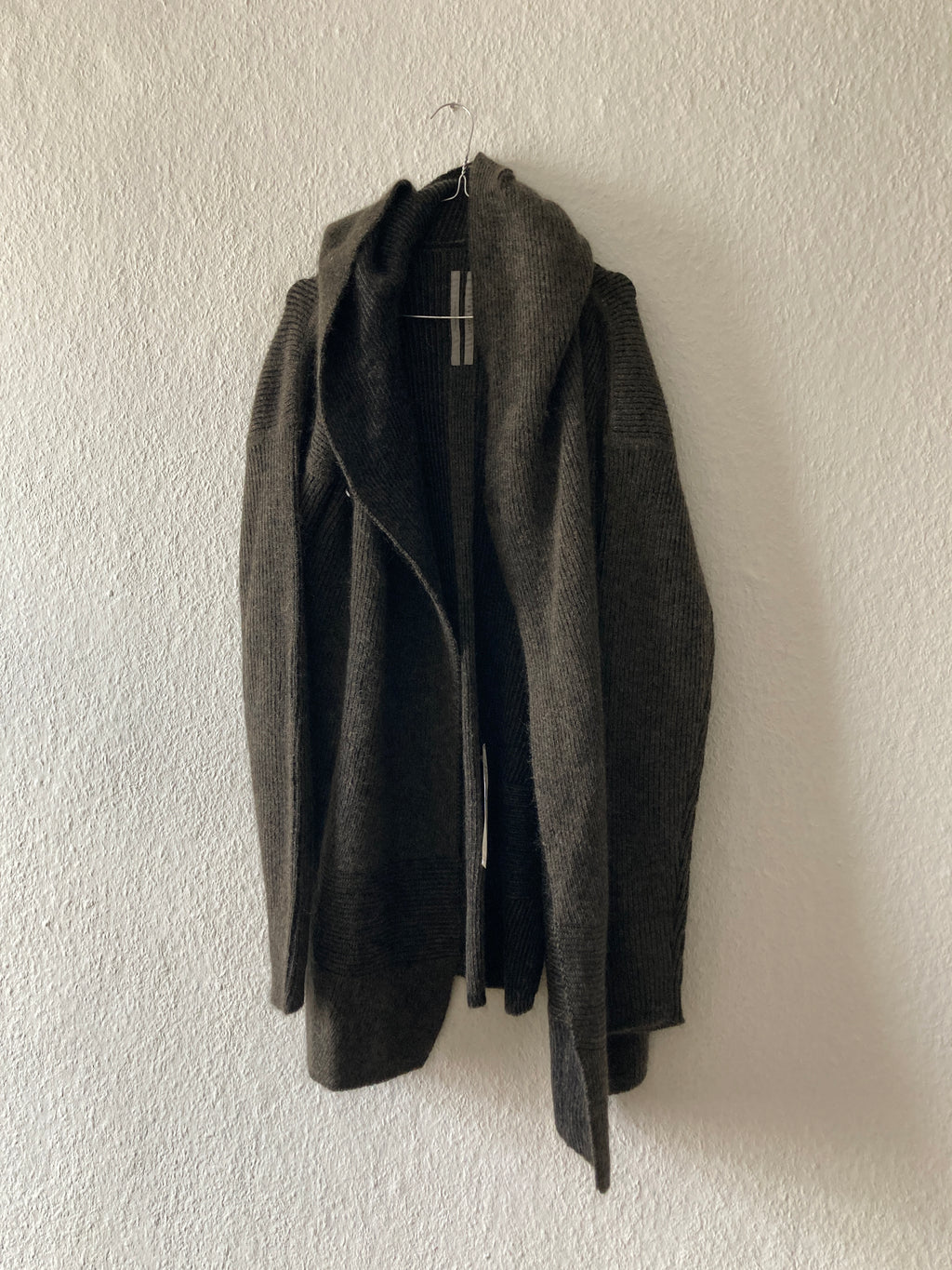 F/W 19 "LARRY" Hooded Mohair & Wool Knit Jacket Rick Owens L