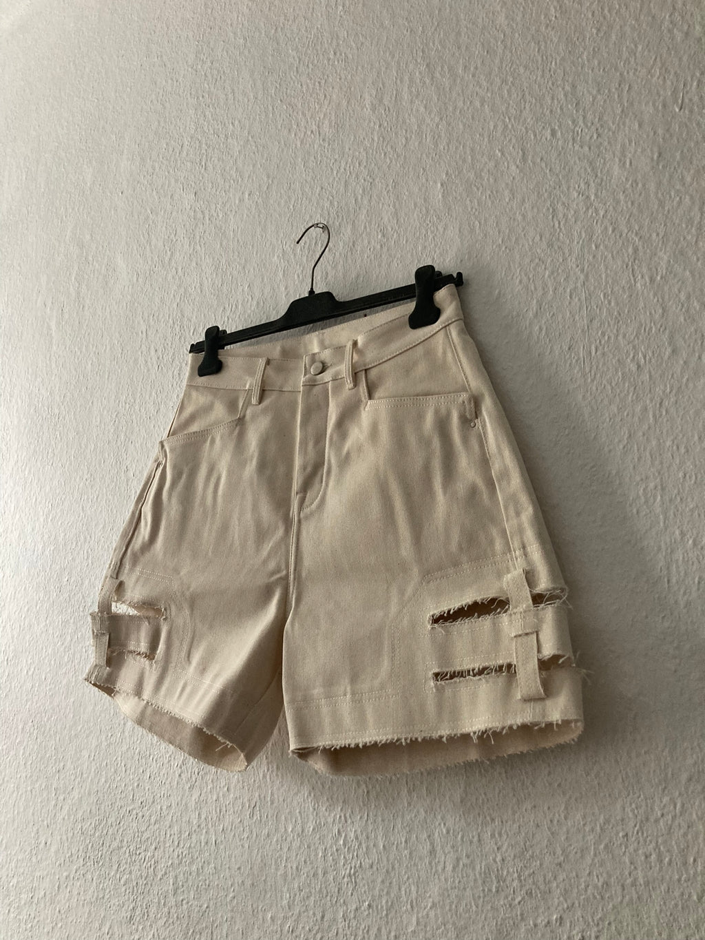 S/S 22 “FOGACHINE” Runway Ecru Spartan Shorts