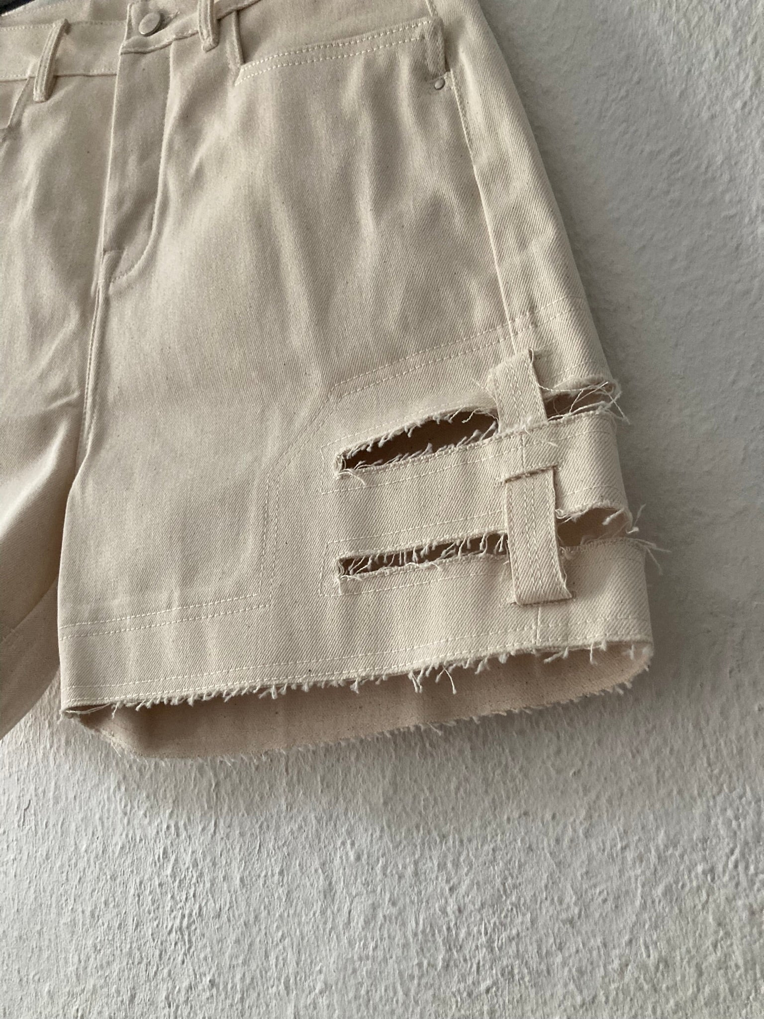 S/S 22 “FOGACHINE” Runway Ecru Spartan Shorts