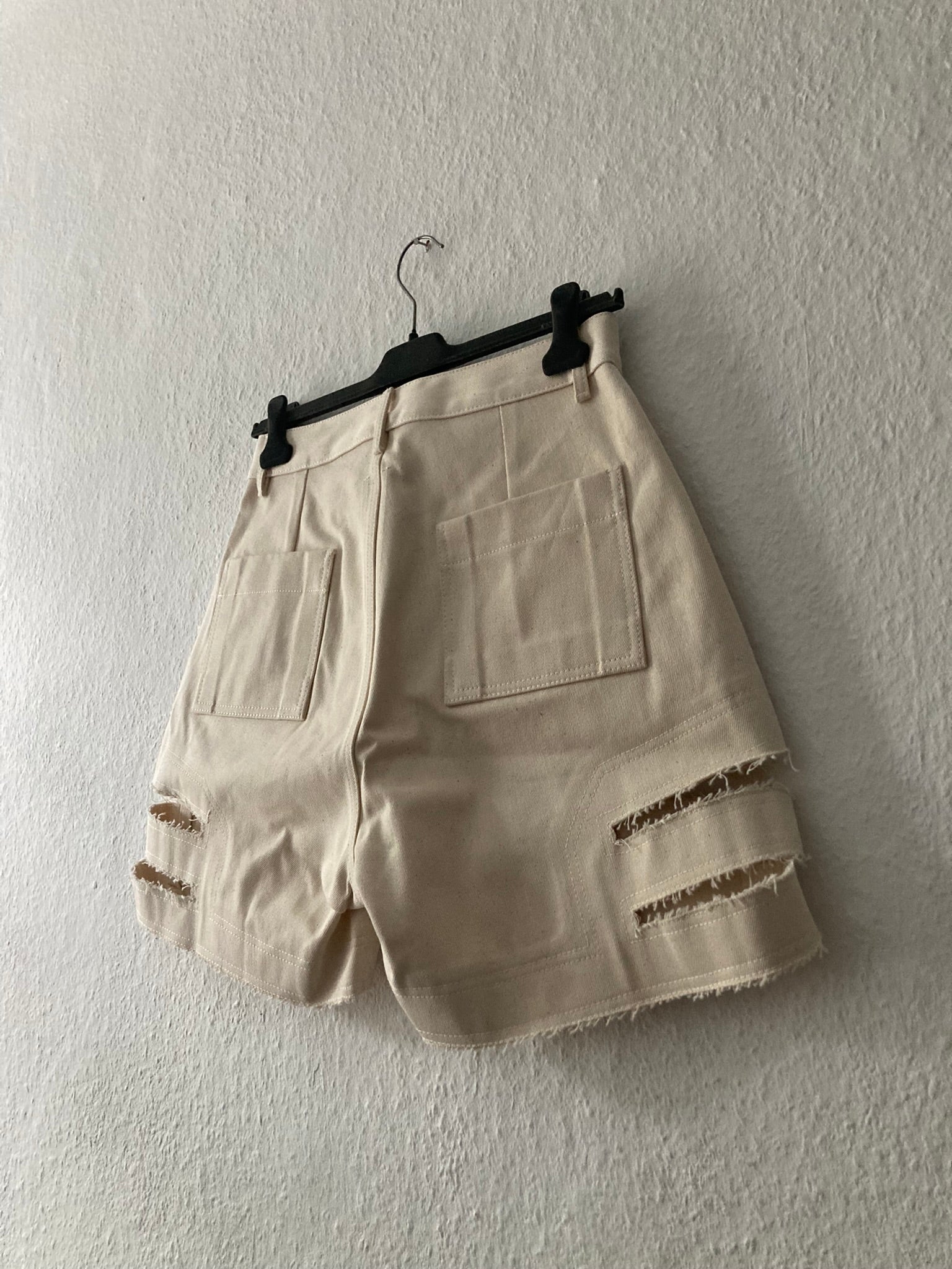 S/S 22 “FOGACHINE” Runway Ecru Spartan Shorts