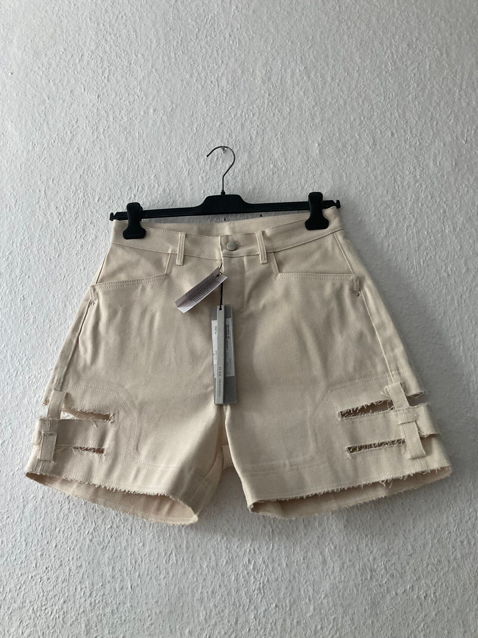 S/S 22 “FOGACHINE” Runway Ecru Spartan Shorts