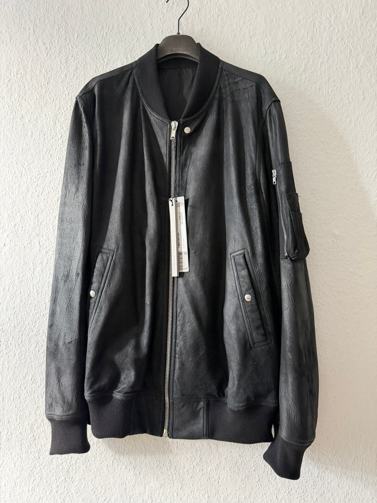 F/W 24 "PORTERVILLE" Blistered Lamb Leather Flight Bomber Jacket Rick Owens IT52/L