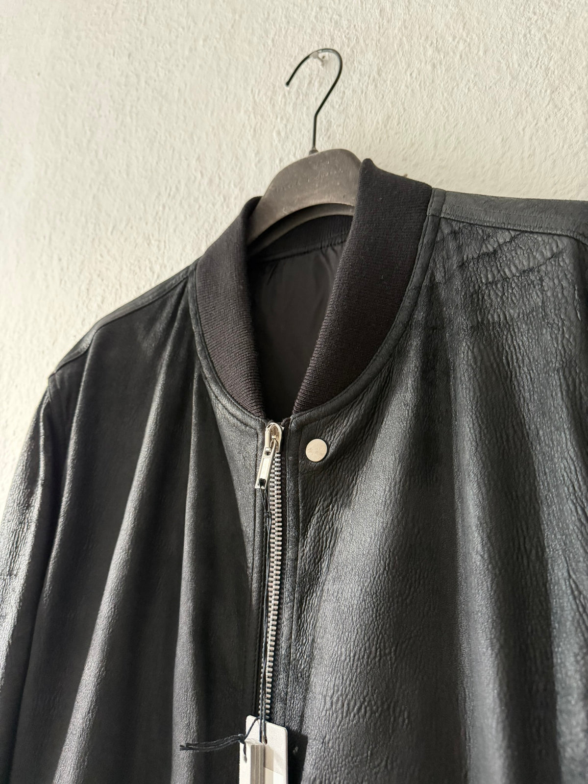 F/W 24 "PORTERVILLE" Blistered Lamb Leather Flight Bomber Jacket Rick Owens IT52/L