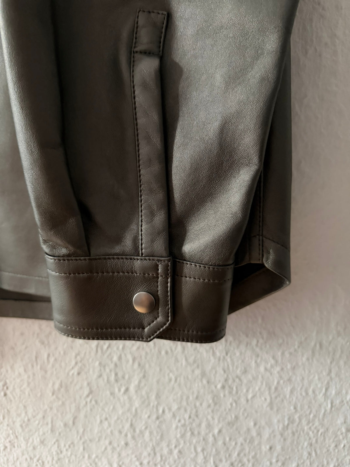 S/S 23 "LIDO" Gunmetal Lamb Leather Shirt Jacket Rick Owens IT54/L