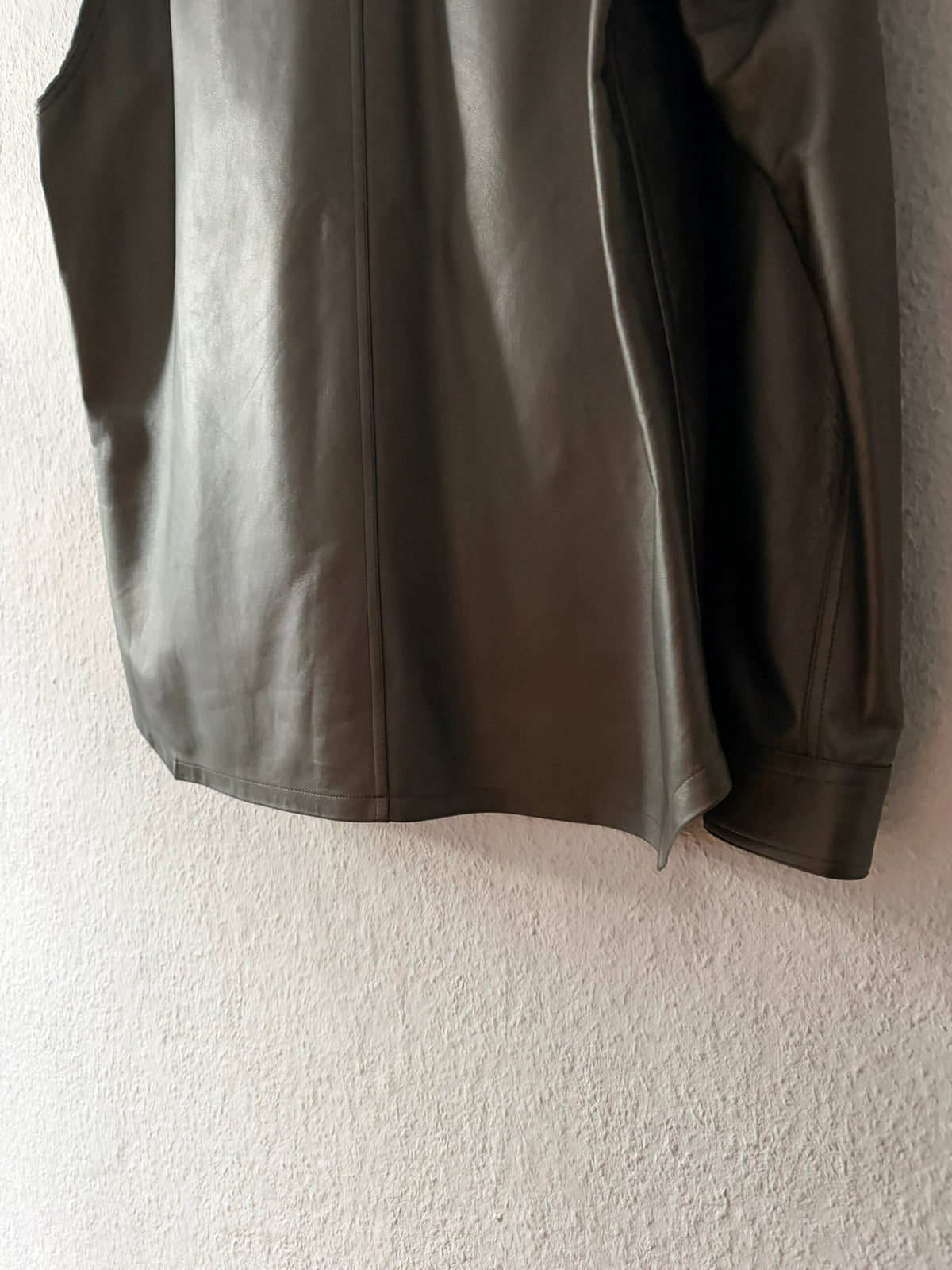 S/S 23 "LIDO" Gunmetal Lamb Leather Shirt Jacket Rick Owens IT54/L