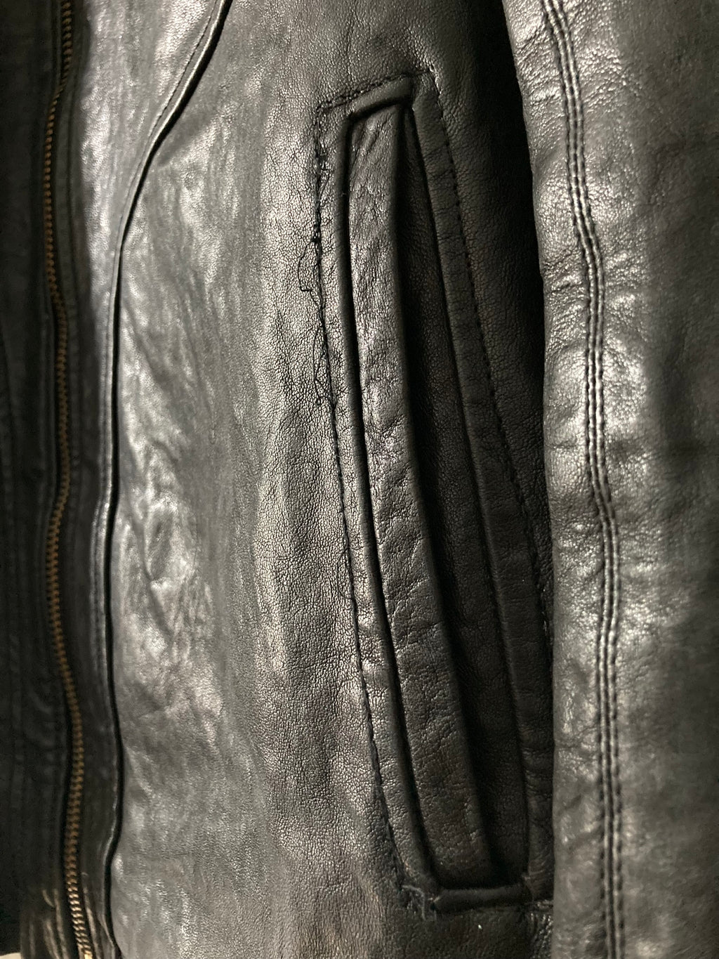 F/W 09 CRUST Hammered Lamb Leather Intarsia High-Neck Jacket in Black