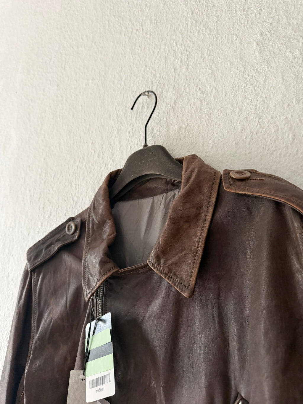 S/S 07 "DRAKE" Hammered Calf Leather Stooges Jacket in Dust Rick Owens XL