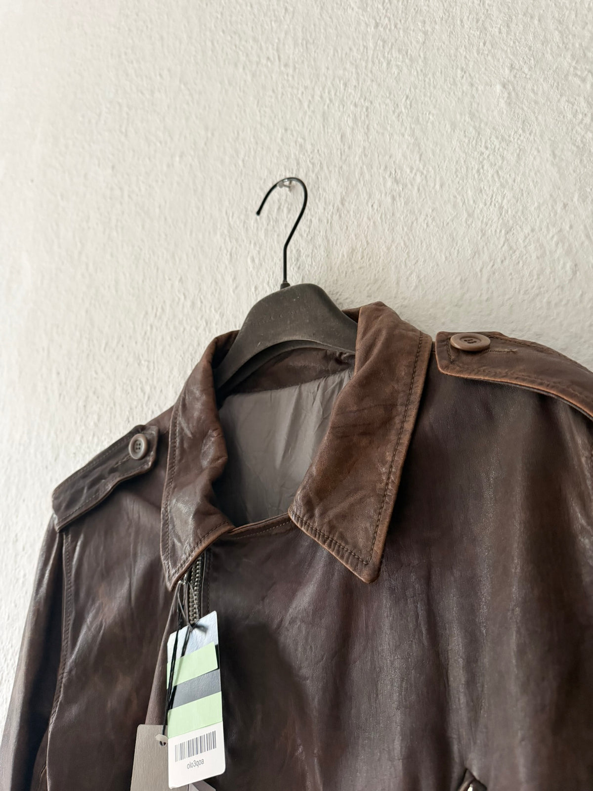 S/S 07 "DRAKE" Hammered Calf Leather Stooges Jacket in Dust Rick Owens XL