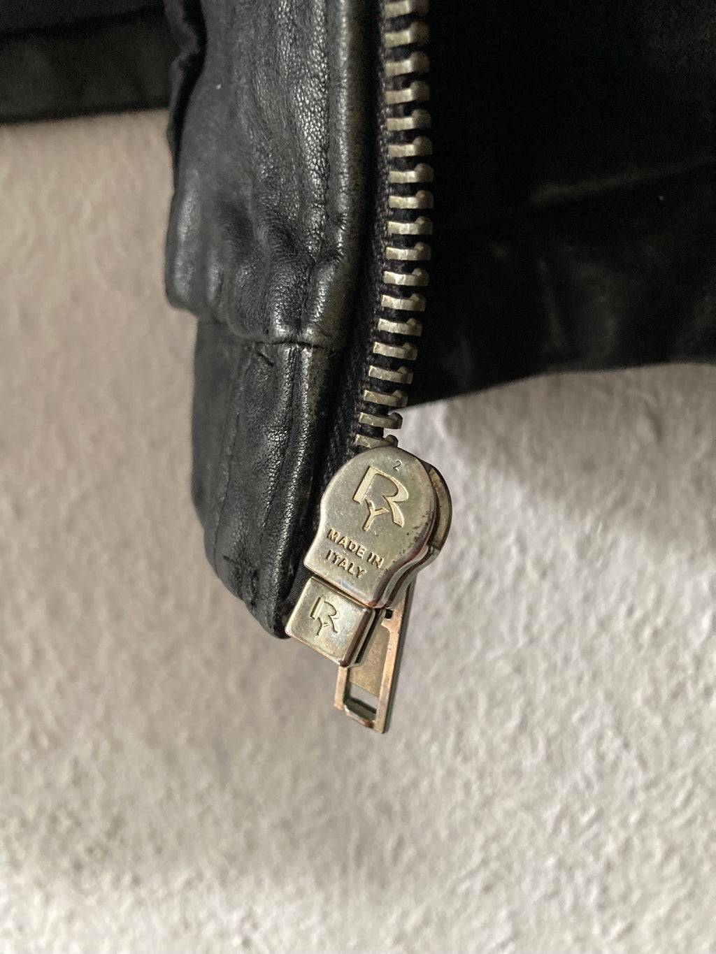 F/W 09 CRUST Hammered Lamb Leather Intarsia High-Neck Jacket in Black