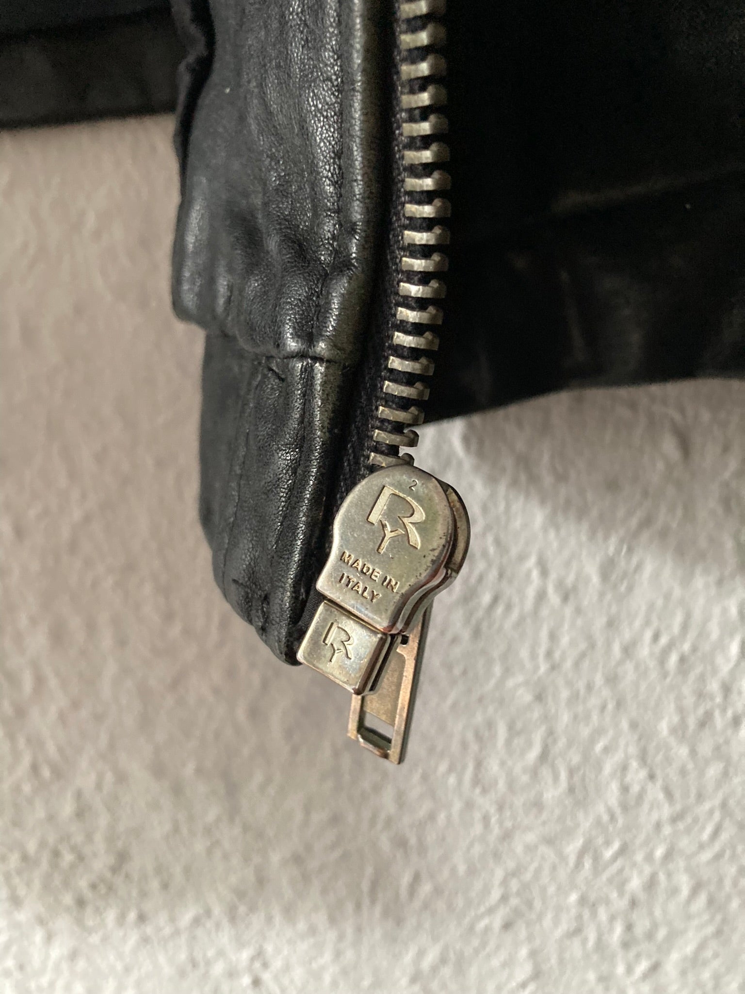 F/W 09 CRUST Hammered Lamb Leather Intarsia High-Neck Jacket in Black