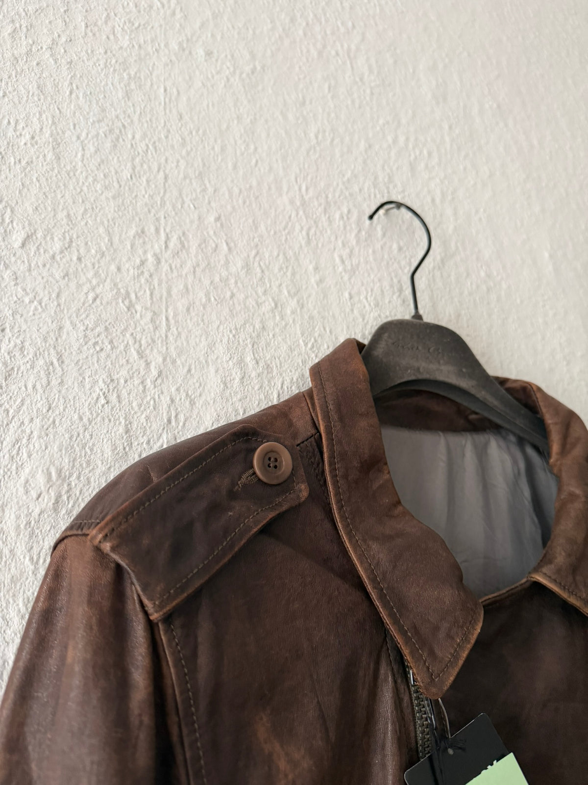 S/S 07 "DRAKE" Hammered Calf Leather Stooges Jacket in Dust Rick Owens XL