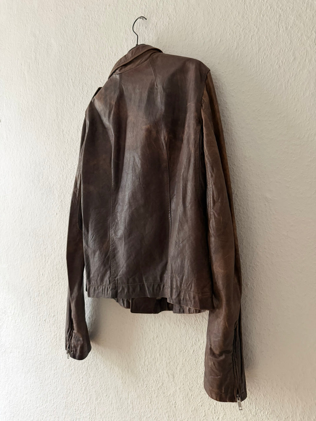 S/S 07 "DRAKE" Hammered Calf Leather Stooges Jacket in Dust Rick Owens XL