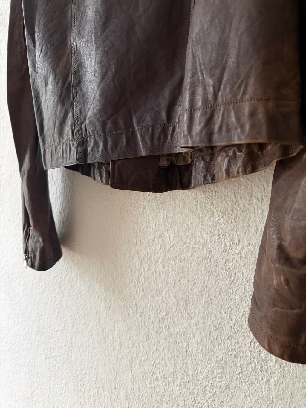 S/S 07 "DRAKE" Hammered Calf Leather Stooges Jacket in Dust Rick Owens XL