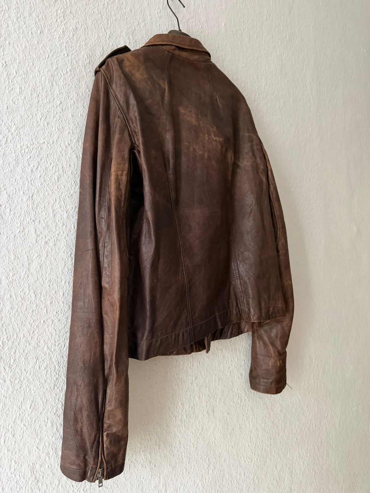 S/S 07 "DRAKE" Hammered Calf Leather Stooges Jacket in Dust Rick Owens XL