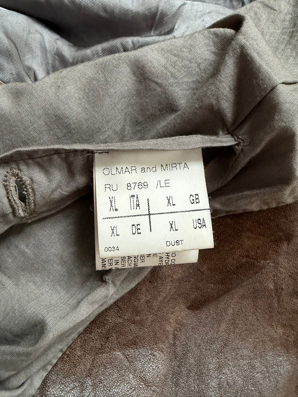 S/S 07 "DRAKE" Hammered Calf Leather Stooges Jacket in Dust Rick Owens XL