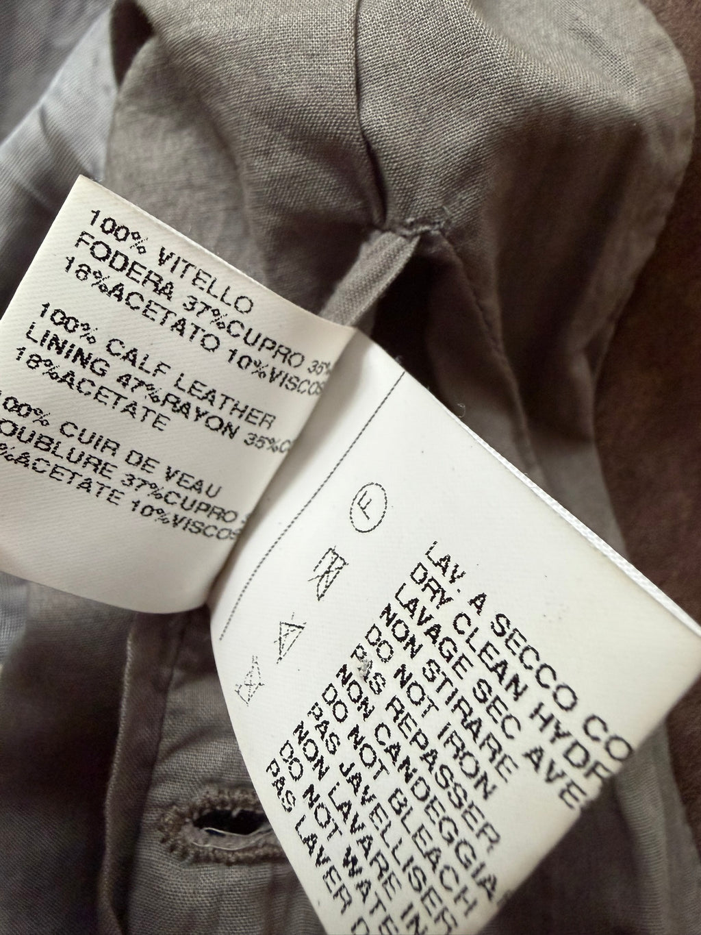 S/S 07 "DRAKE" Hammered Calf Leather Stooges Jacket in Dust Rick Owens XL