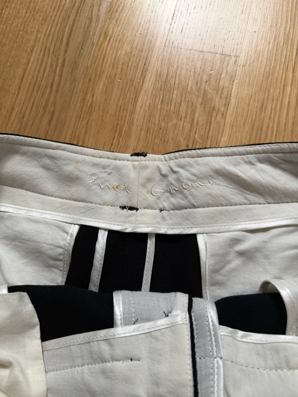 F/W 02 "SPARROWS" Straight-Leg Wool Pants Rick Owens