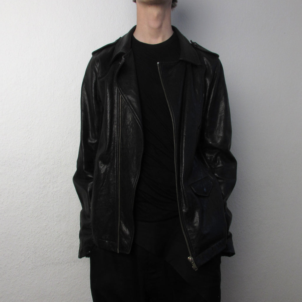 F/W 09 "CRUST" Hammered Lamb Stooges Leather Jacket in Black Size XL