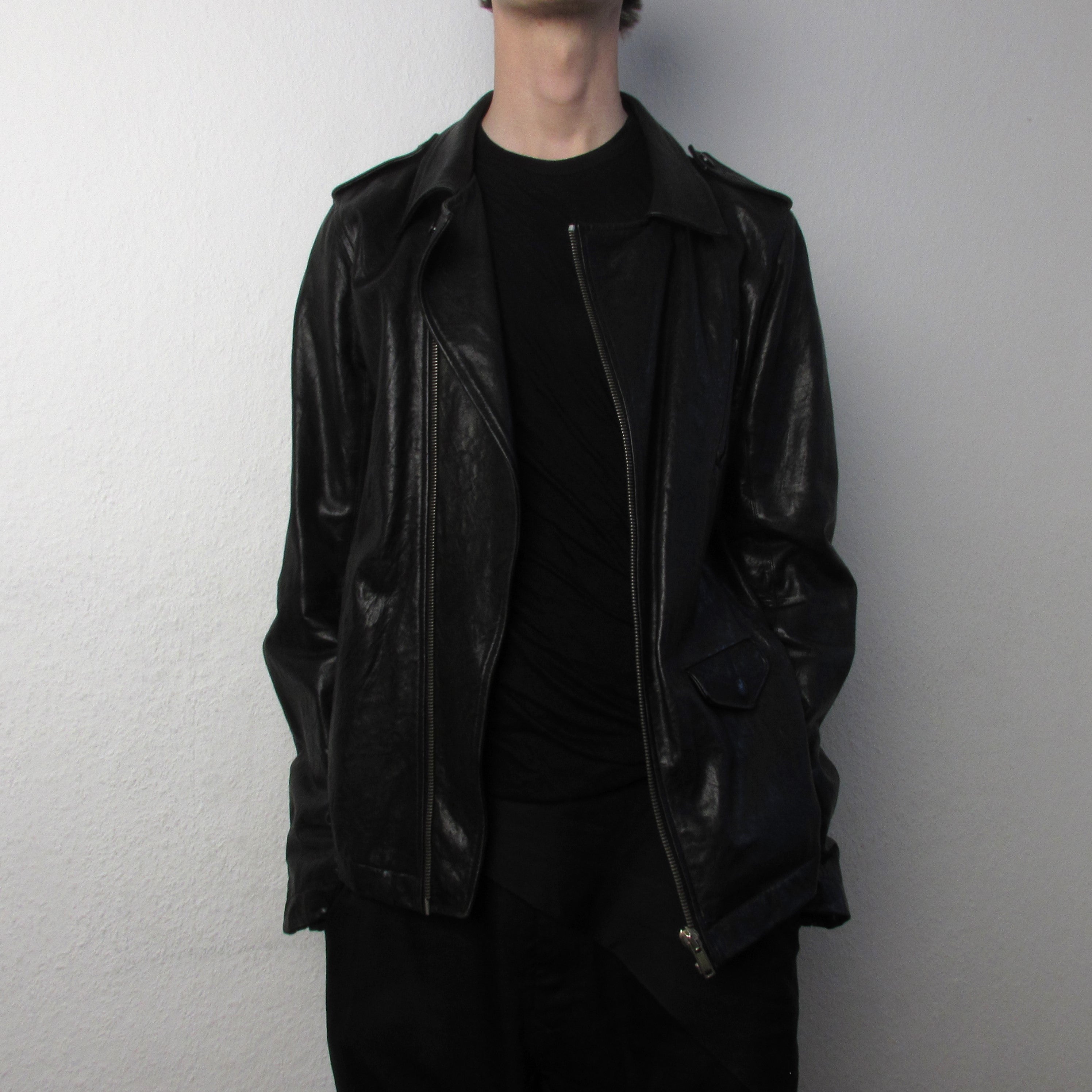 F/W 09 "CRUST" Hammered Lamb Stooges Leather Jacket in Black Size XL