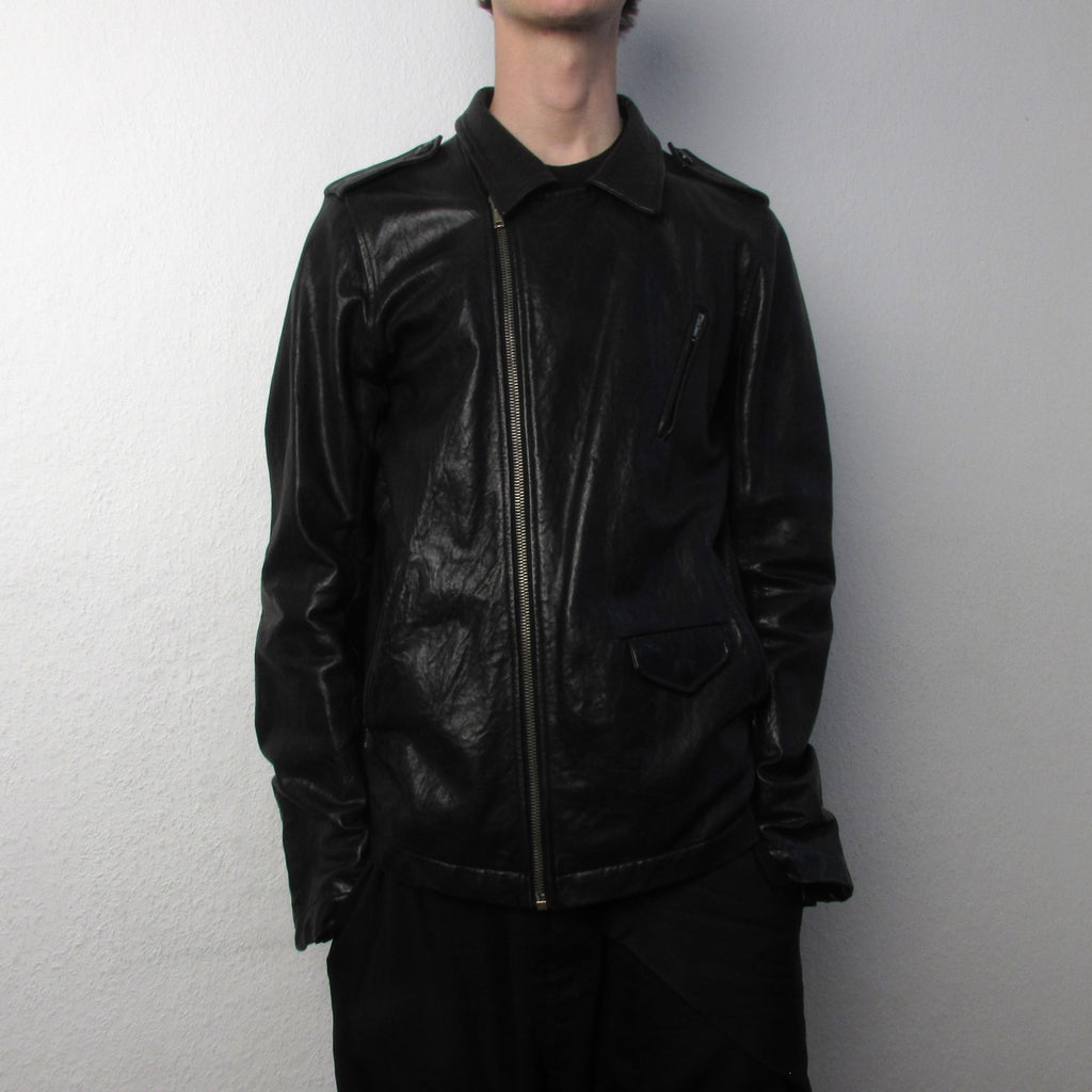 F/W 09 "CRUST" Hammered Lamb Stooges Leather Jacket in Black Size XL