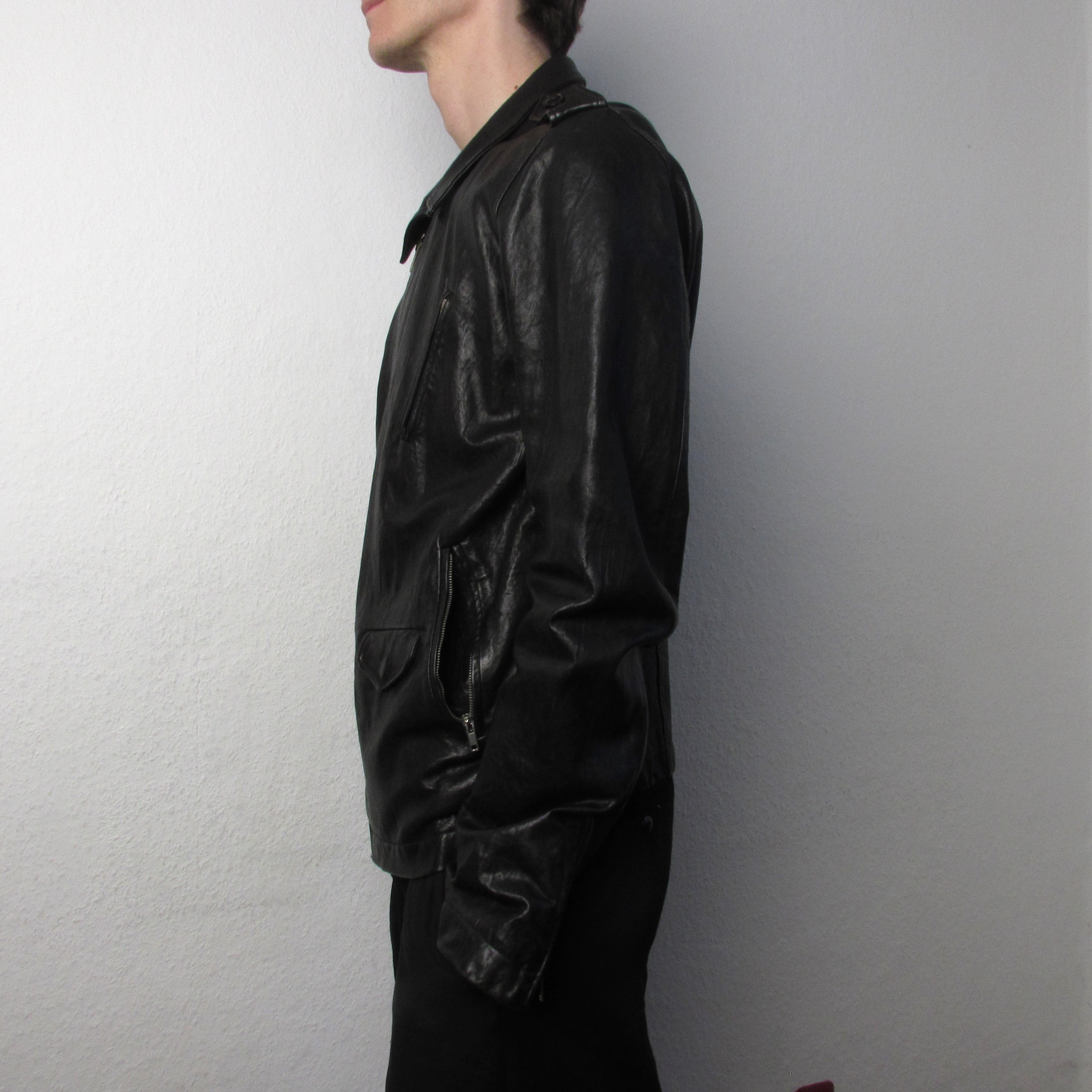 F/W 09 "CRUST" Hammered Lamb Stooges Leather Jacket in Black Size XL