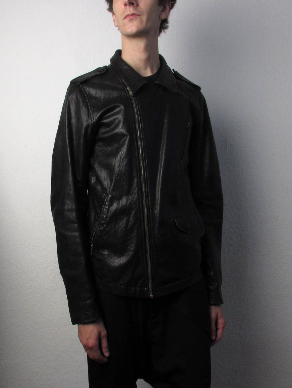 F/W 09 "CRUST" Hammered Lamb Stooges Leather Jacket in Black Size XL