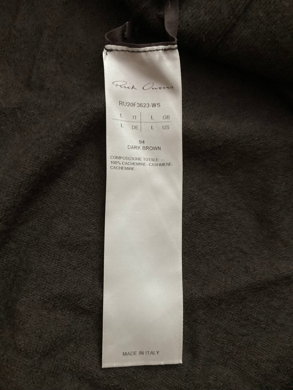 F/W 20 „PERFORMA“ Cashmere Hoodie in Brown Size L