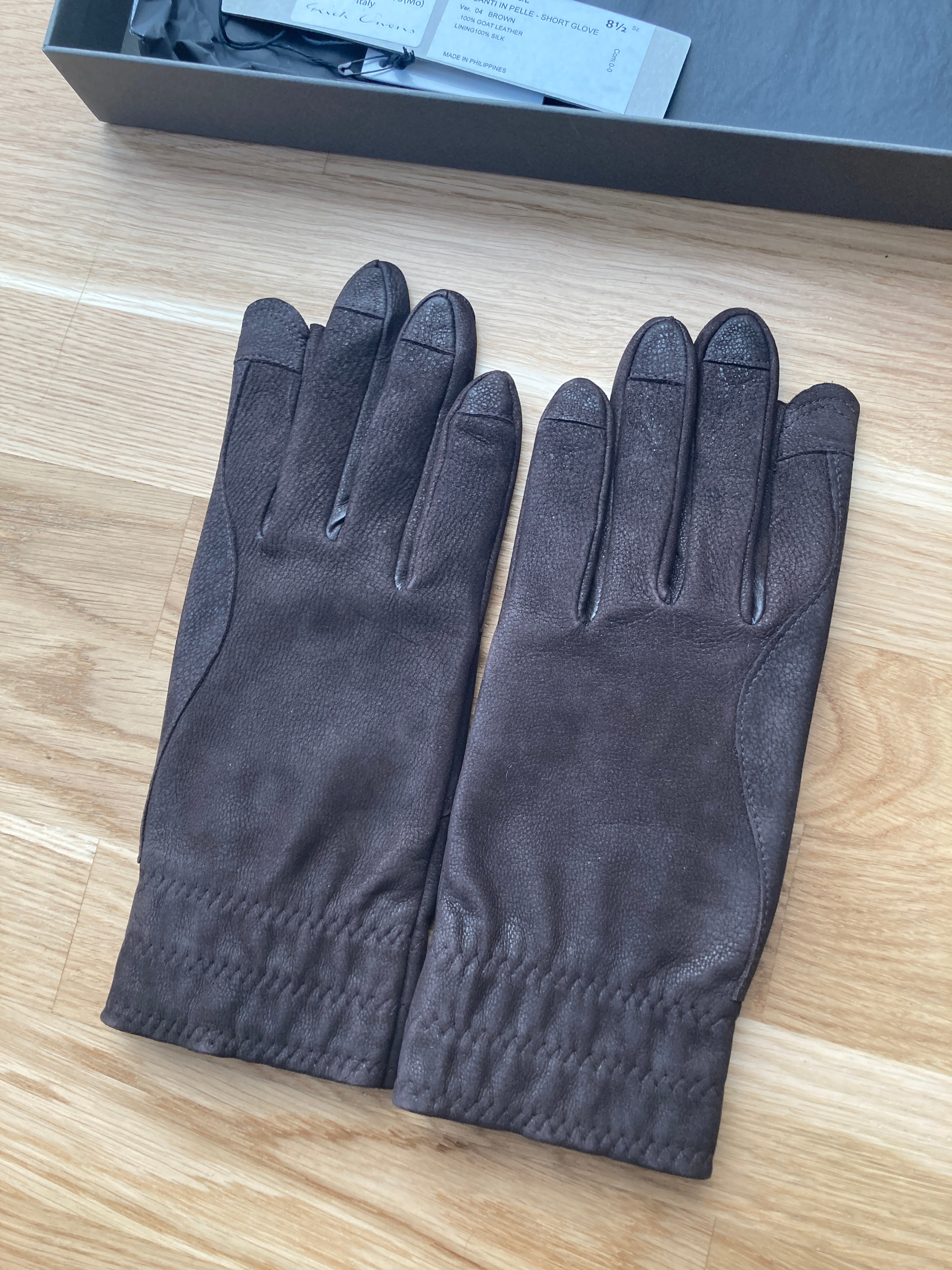 F/W 16 "MASTODON" Runway Goat Leather Gloves w. Silk Lining Rick Owens
