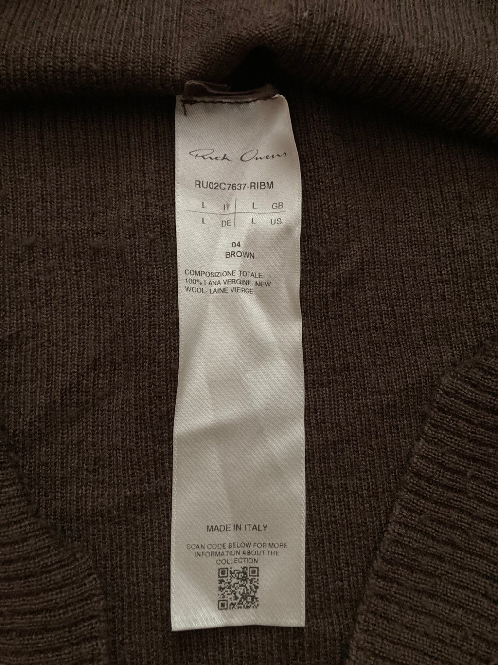 F/W 23 "LUXOR" Ribbed Brown Wool Sweater